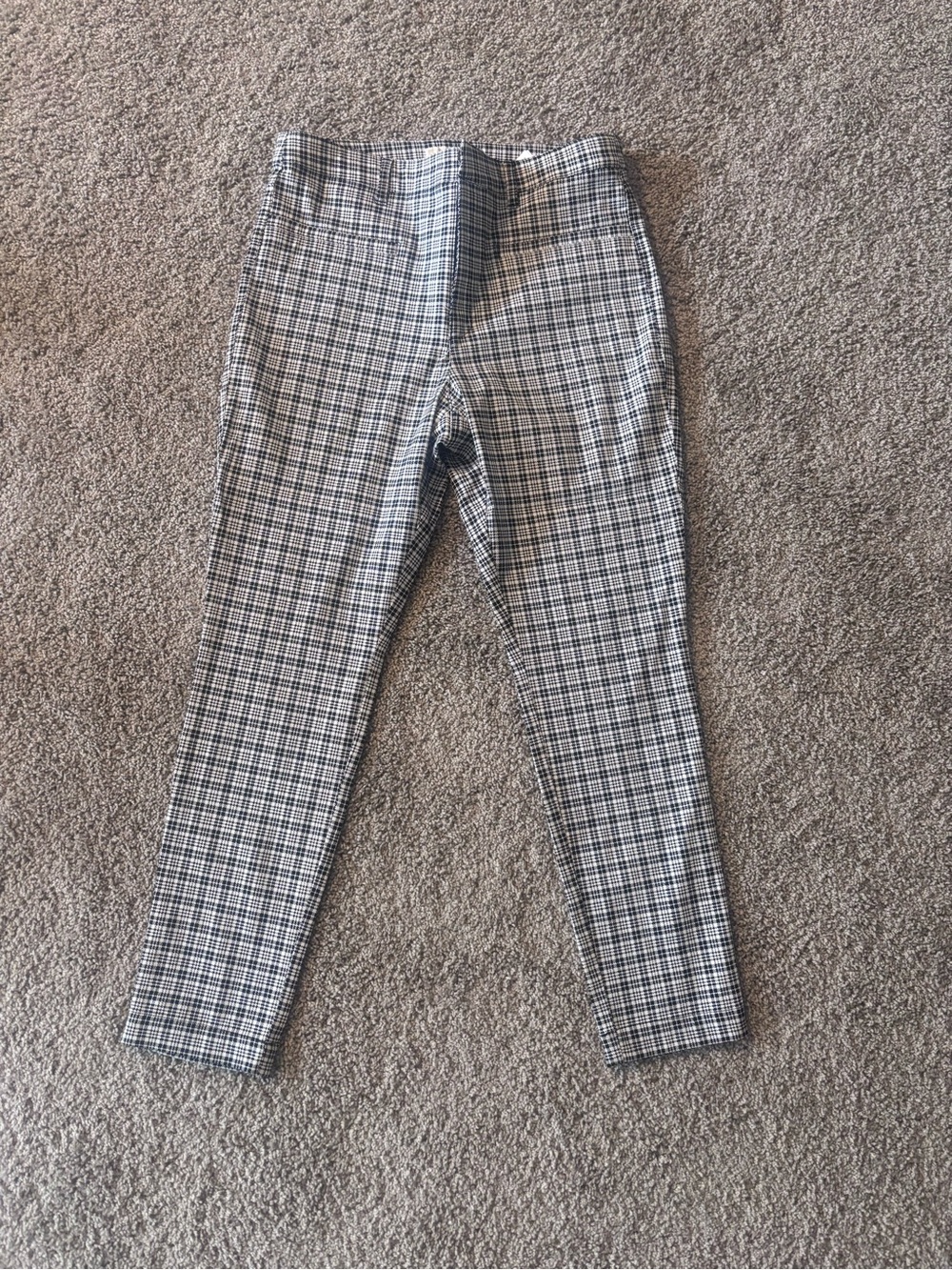 Michael Kors Women’s Black/White Plaid Skinny Flat Front Dress Pants